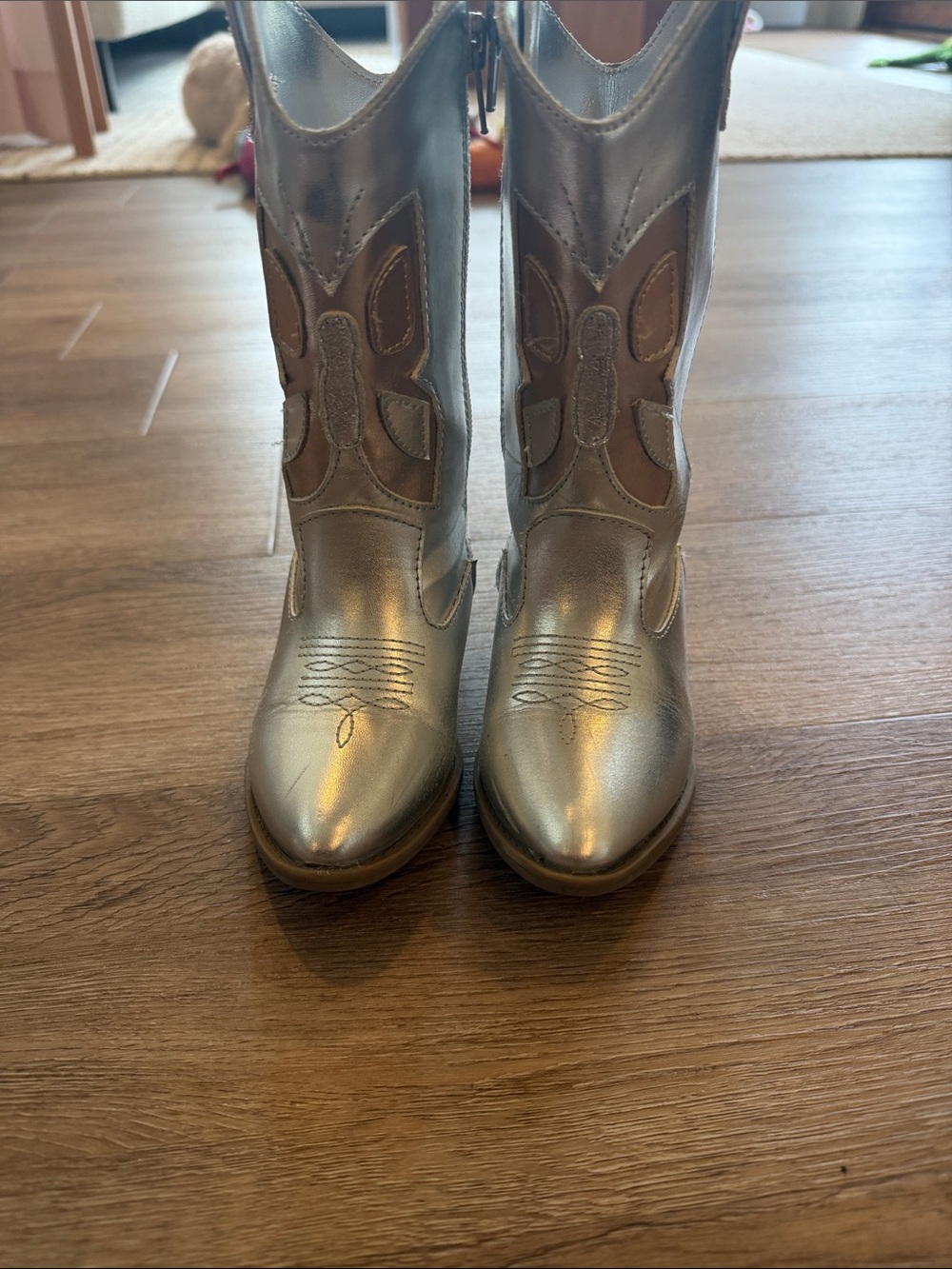 Kids Tucker & Tate Metallic Silver Western Boots